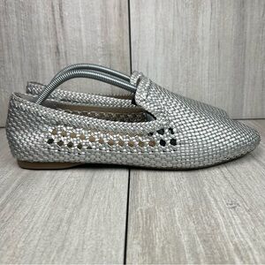 Birdies Starling Silver Woven Loafers Slip On Flat Shoes Womens Size 12